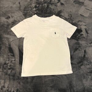 Polo Ralph Lauren boys short sleeve T-shirt small(8) White. Fair condition.